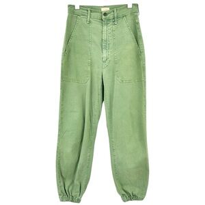 MOTHER The Wrapper Patch Springy Ankle Green High Waisted Balloon Leg Jeans